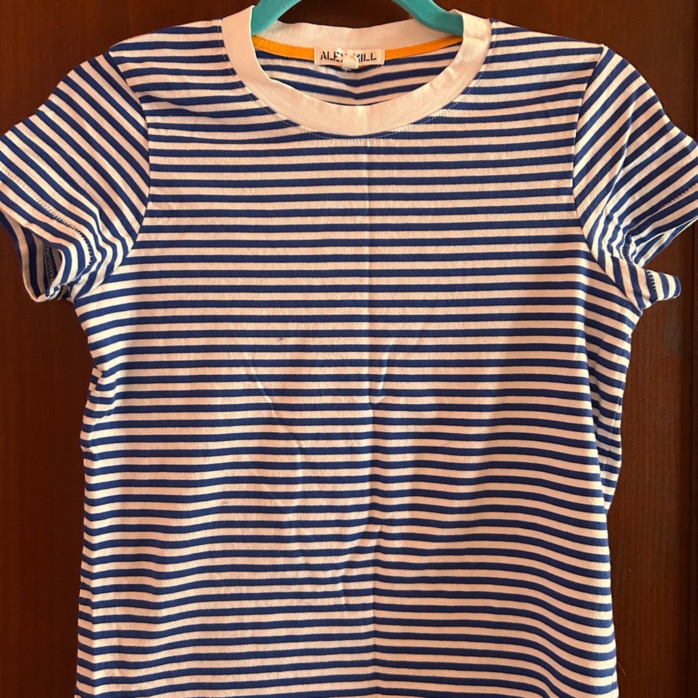 Alex Mill Prospect Tee. Blue white stripe. XS - Picture 2 of 5